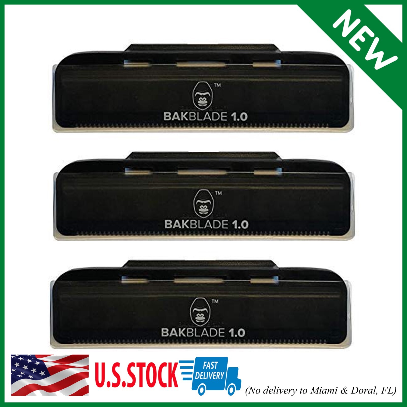 Bakblade 1.0 Back Hair and Body Shaver Refill Replacement Cartridges. 4 Inch Ext