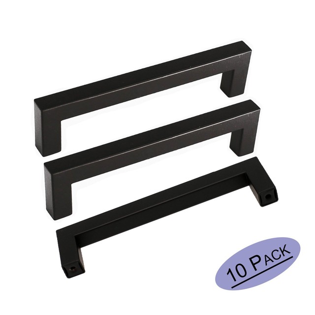 10pack Goldenwarm Black Square Bar Cabinet Pull Drawer Handle 10pack Goldenwarm Black Square Bar Cabinet Pull Drawer Handle Stainless Steel