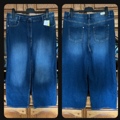 Gina Bonetti Jeans Weites Bein Blau Gr.42 Neu