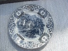 Assiette parlante ancienne signé BOCH Napoléon Bataille du Somo Sierro