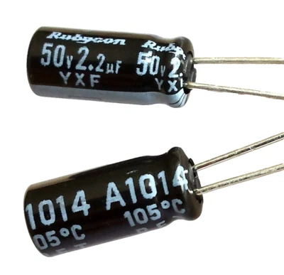 [6 pieces] 2.2uF 50V Rubycon (JAPAN) YXF 105℃, HIGHEST QUALITY -ref:355