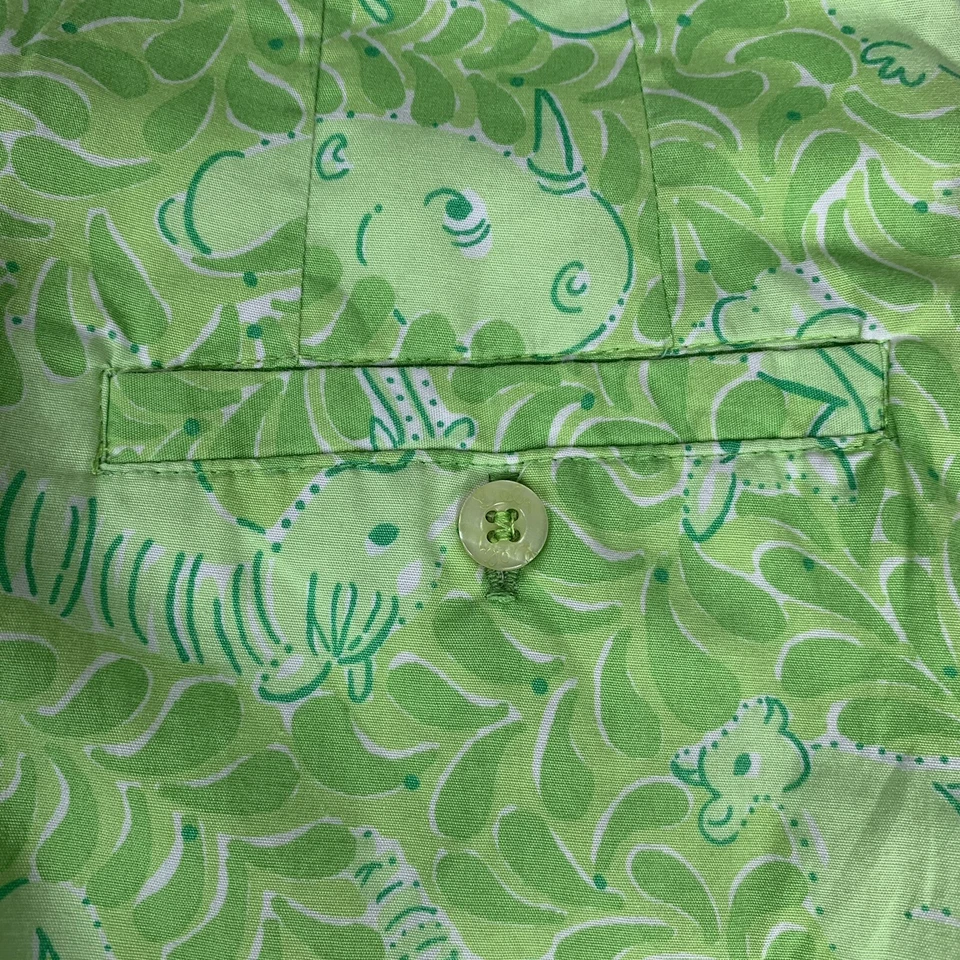 Falda Vintage Lilly Pulitzer Talla 0 Animal Zoo Estampado Palma Verde Blanco Etiqueta Forrada  Foto 4 de 4