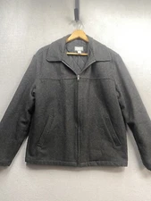 Old Navy Coat Men’s Recycled Wool Black Size Medium Quilted Lining Full Zip Warm