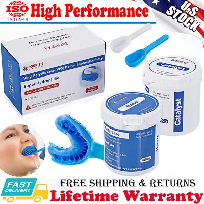 ELABPAL Dental Putty Fast Set PVS VPS Impression Material Silicon Hydrophilic 2x 400g US