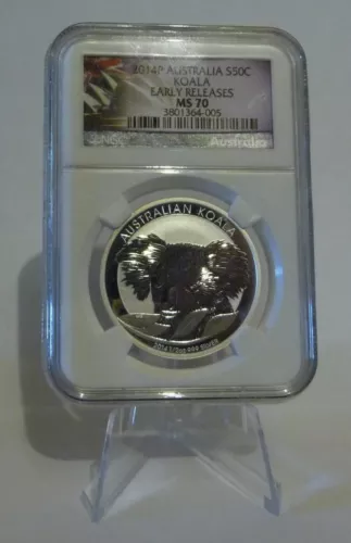 2014-P AUSTRALIA S50c SILVER KOALA EARLY RELEASES NGC MS70