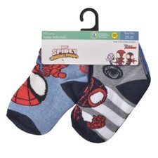 Marvel Spidey Amazing Friends Boys 10 Pairs Ankle Socks Disney Spiderman 2T-3T