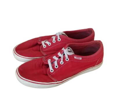Vans Cherry Red Authentics Skateboarding Sneakers Red Soles