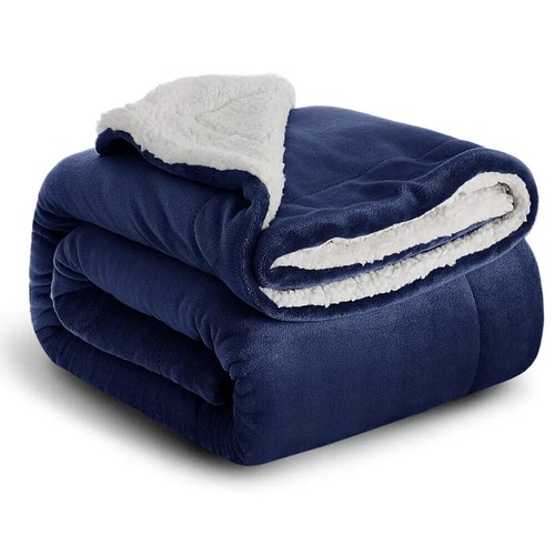 Large Sherpa Fleece Blanket Double Thick Soft Warm Bed Sofa Throw Warm Blanket - Picture 12 of 36