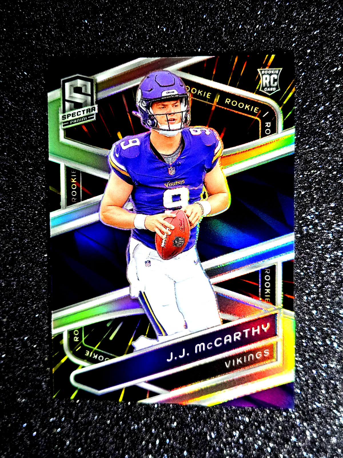 2024 Panini Spectra RC JJ McCARTHY Rookie Holo Hyper Prizm /75 SP RARE #121 💜💜