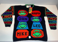Vintage 1990 TMNT Sweater Turtles Mirage Studios Mickey  s Clan New Youth Large