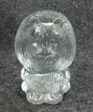 Clear Glass Lion Figurine Cute Animal by Toscany Collection Taiwan Vintage