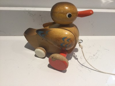 vintage wooden duck pull toy