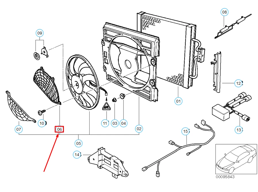 NEW BMW 5 E39 RADIATOR COOLING FAN UPPER PROTECTION GRILLE  