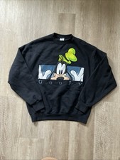 Vintage Walt Disney Goofy Black Crewneck Sweatshirt Vintage Disney Store Sz. S