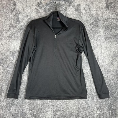 Patagonia Shirt Mens S Black Capilene Mock Neck 1/2 Zip Quick Dry Lightweight