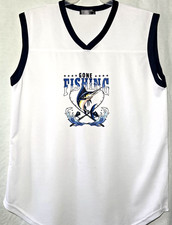 Fishing Jersey FOR MEN/WOMEN, NEW, Size XL, White/blue, Made in USA