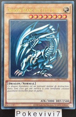 Yu-Gi-Oh! Karte BLAUÄUÄUGIGER WEISSER DRACHE LCKC-FR001 UR NEU