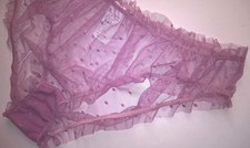 Very Sexy Sheer Extra Frilly PURPLE Mesh Knickers Panties Sissy CD TV 34" - 44"
