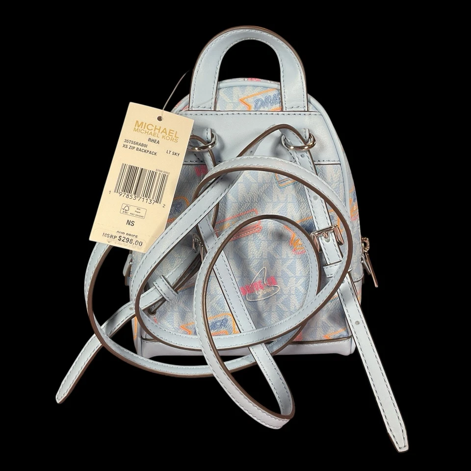 Mochila Michael Kors XS Rhea azul cielo nueva con etiquetas Foto 4 de 4