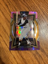 2025 Panini Select #10 Roberto Clemente Pink and Purple Prizms #/225