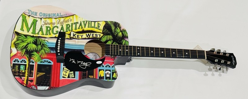 MAC MCANALLY SIGNED CUSTOM GUITAR CORAL REEFER BAND JIMMY BUFFETT JSA COA