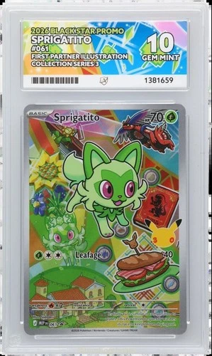 Sprigatito 061 ACE 10 Paldea First Partner Illistration Collection Series 3