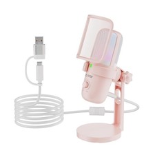 USB Microphone for PC,Computer Gaming Mic for PS4/ PS5/ Mac,Condenser Mic wit...