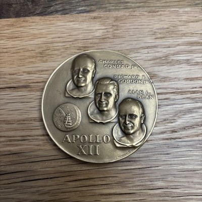 1970 Apollo XII Ocean Storms Medallion Menconi Bronze Medalic Art Cape Kennedy