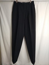 VTG Crazy Horse high rise wool pants sz 11/12 Italy tapered leg black pleated