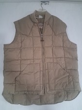 Vtg 70s Walls Blizzard-Pruf Insulated Puffer Vest Brown Tan Size L Made In USA