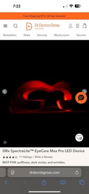Dr Dennis Gross DRx SpectraLite EyeCare Pro Masque LED Light Therapy FDA CLEARED