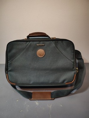 Samsonite Ultralite Garment/Toiletry Bag W/ Mirror Green Leather W/ Strap
