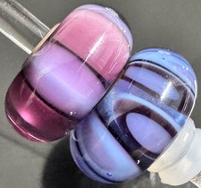 (Set of 2) Trollbeads VALENTINES DAY Purple S...