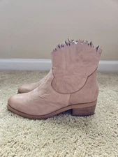 Roan by Bed Stu diabolical booties womens 8 beige western side zip