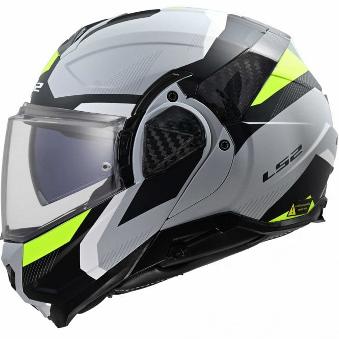 LS2 Flip/Modular Helmet - FF910 Advant 2 TRIPLE - Light Grey/High-Vis Yellow img