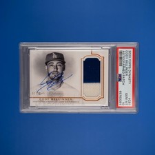 2020 Topps Dynasty Cody Bellinger Patch Auto /10 PSA 10 GEM MINT #CB1 2-Color LA