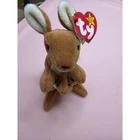 Ty Beanie Baby Pouch the Kangaroo with Joey Plush Toy Tan 1996 Vintage 4161