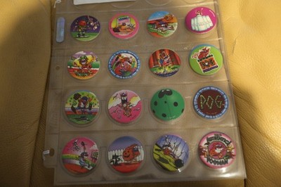 WEETABIX 1994 WADDINGTONS KOMPLETTSATZ 32 POGS / CAPS IN SPEZIALHÜLLEN