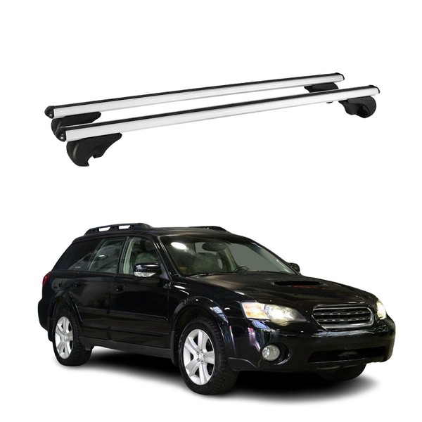 DachträGer GrundtäGer FüR Subaru Outback Mk3 2003-2009 75Kg Alu Silber 2 Tlg-image