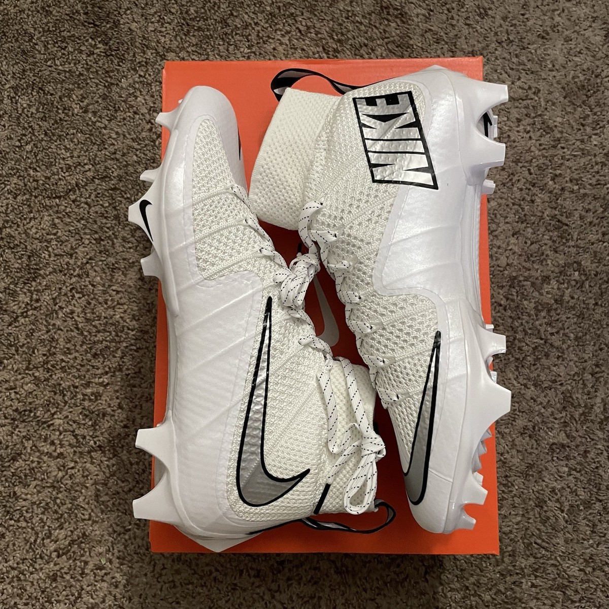 Nike Vapor Edge 360 Untouchable Football Cleats White Silver  display picture 1