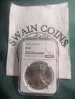 1987 American Silver Eagle  NGC MS 69 EY124