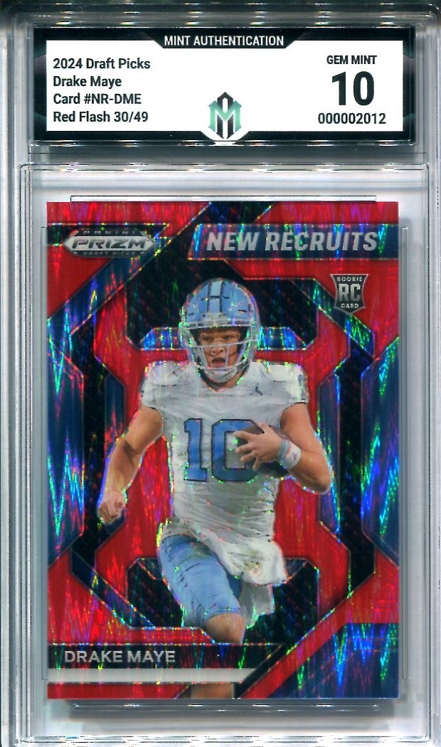 2024 Panini Prizm Draft Picks Drake Maye New Recruits Red Flash Prizm /49 MA 10