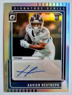 Xavier Restrepo 2025 Panini Donruss Optic Football Rookie RC Auto #SSH-XA Titans