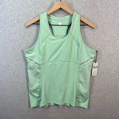Lucky in Love Tech Performance Tank Top Sage Green Racerback XL CT834-345 NWT