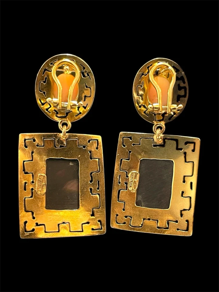 Orecchini Corallo E Cammei Antichi - Immagine 2 di 4