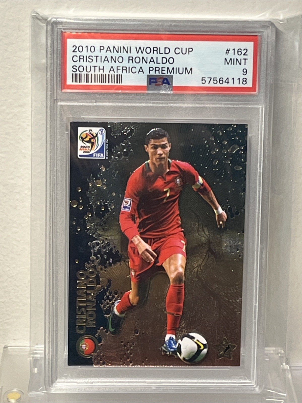 2010 Panini Premium FIFA World Cup South Africa CRISTIANO RONALDO #162 - PSA 9