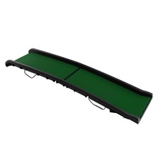 Bi-Fold Pet Ramp Non-Slip Grass Surface  Raised Siderails for Safety