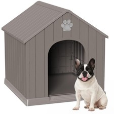 Small Resin Dog House Indoor Outdoor All-Weather Kennel for Small Dogs
