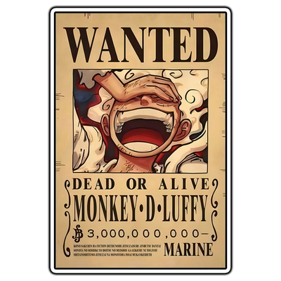 Monkey D. Luffy Wanted Posted One Piece Sticker Waterproof Vinyl