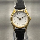 Seiko Watch Women 20mm White Dial Gold Tone Round 2Y01-0A10 Vintage New Battery